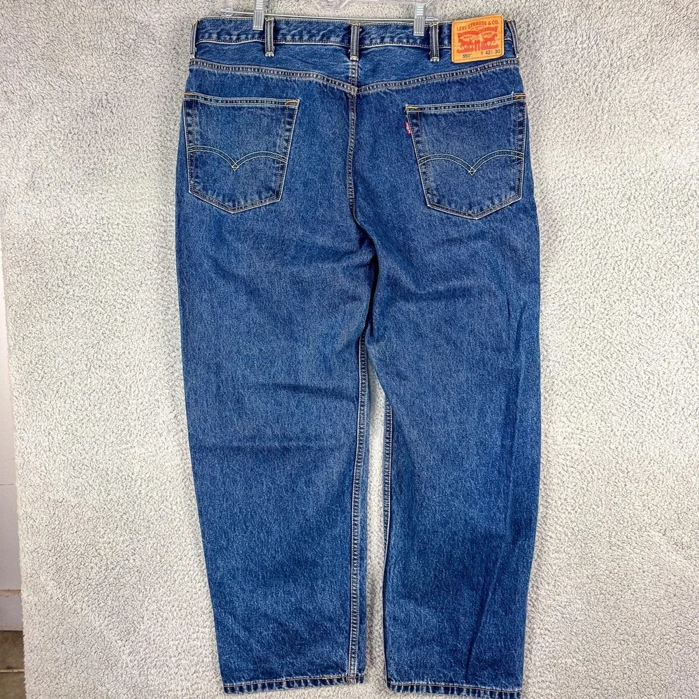Levis 550‎ Jeans Mens 42x30 Blue Relaxed Fit Tapered Leg Denim Workwear Outdoor